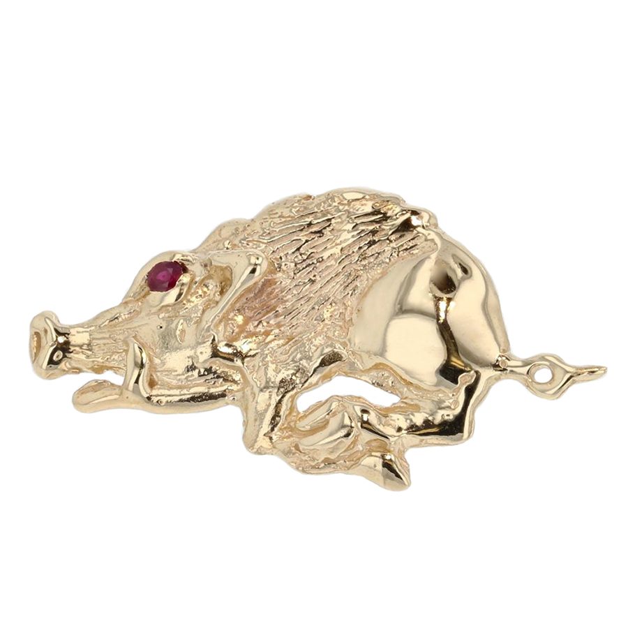 Intermediate Size Razorback Lapel Pin ruby Underwoods Fine Jewelers