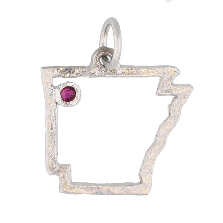Arkansas State Pendant with Ruby - Underwoods Fine Jewelers