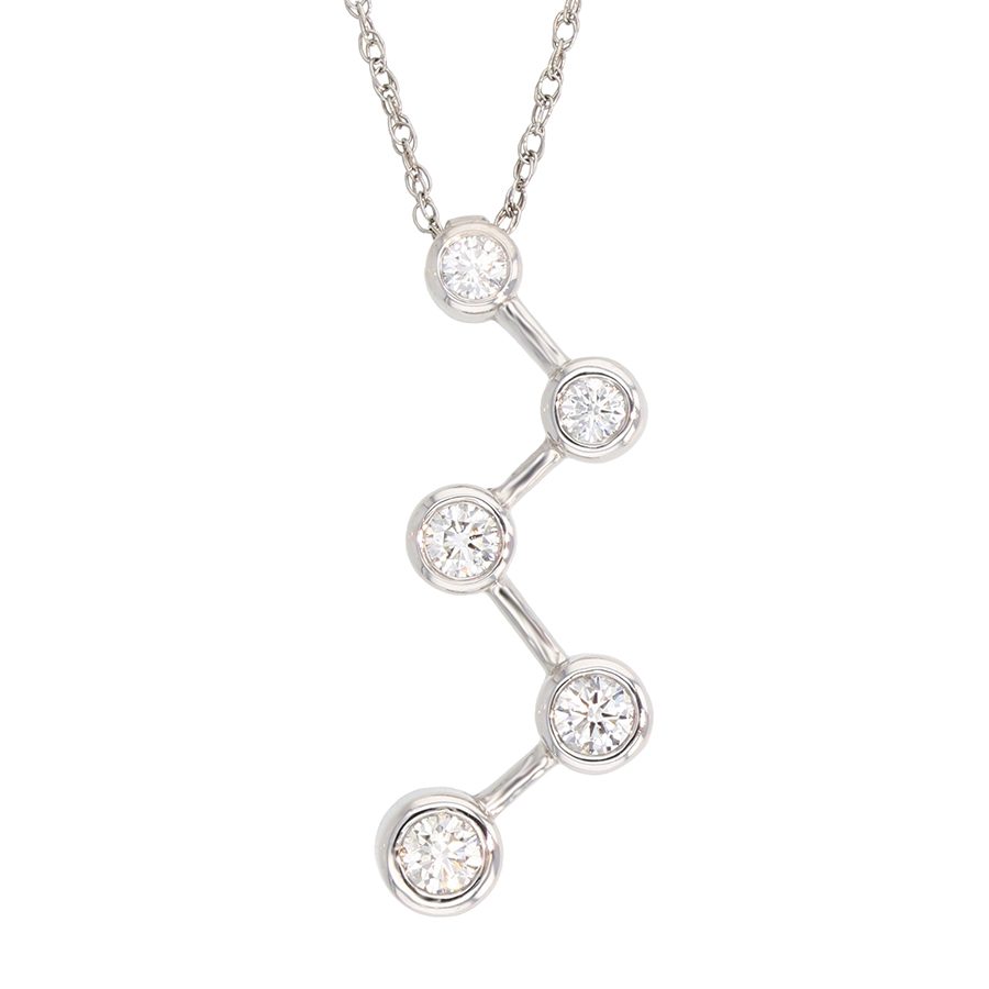 DLN0881 Bezel Set Round Diamonds in White Gold Necklace Underwoods