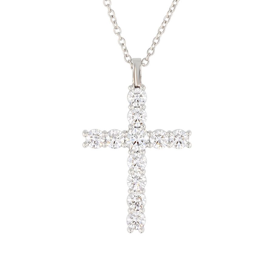 UCD1509 Round Diamonds in Platinum Cross Necklace Underwoods Fine