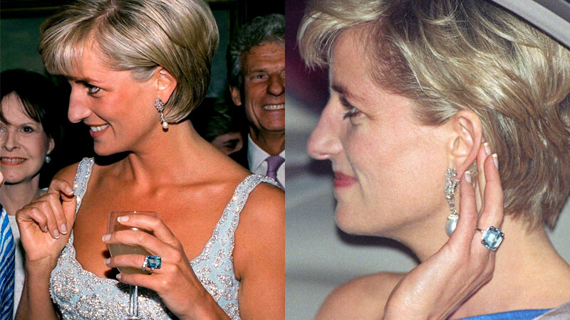 princess diana aqua ring unique custom jewelry, one of a kind jewelry, fine birthstone jewelry, aquamarine jewelry, birthstone jewelry, one of a kind fine jewelry, custom unique fine jewelry, diamond hoops, diamond studs, martini diamond studs, aquamarine ring, one of a kind ring, unique diamond and aquamarine ring, aqua gemstone, aqua jewelry, princess Diana, royal jewels, royal aquamarine jewelry, famous aquamarines, celebrity jewelry,