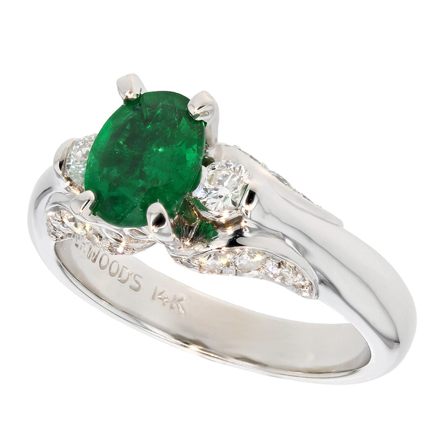 UCDC0619 Oval Emerald in White Gold Ring Underwoods Fine Jewelers